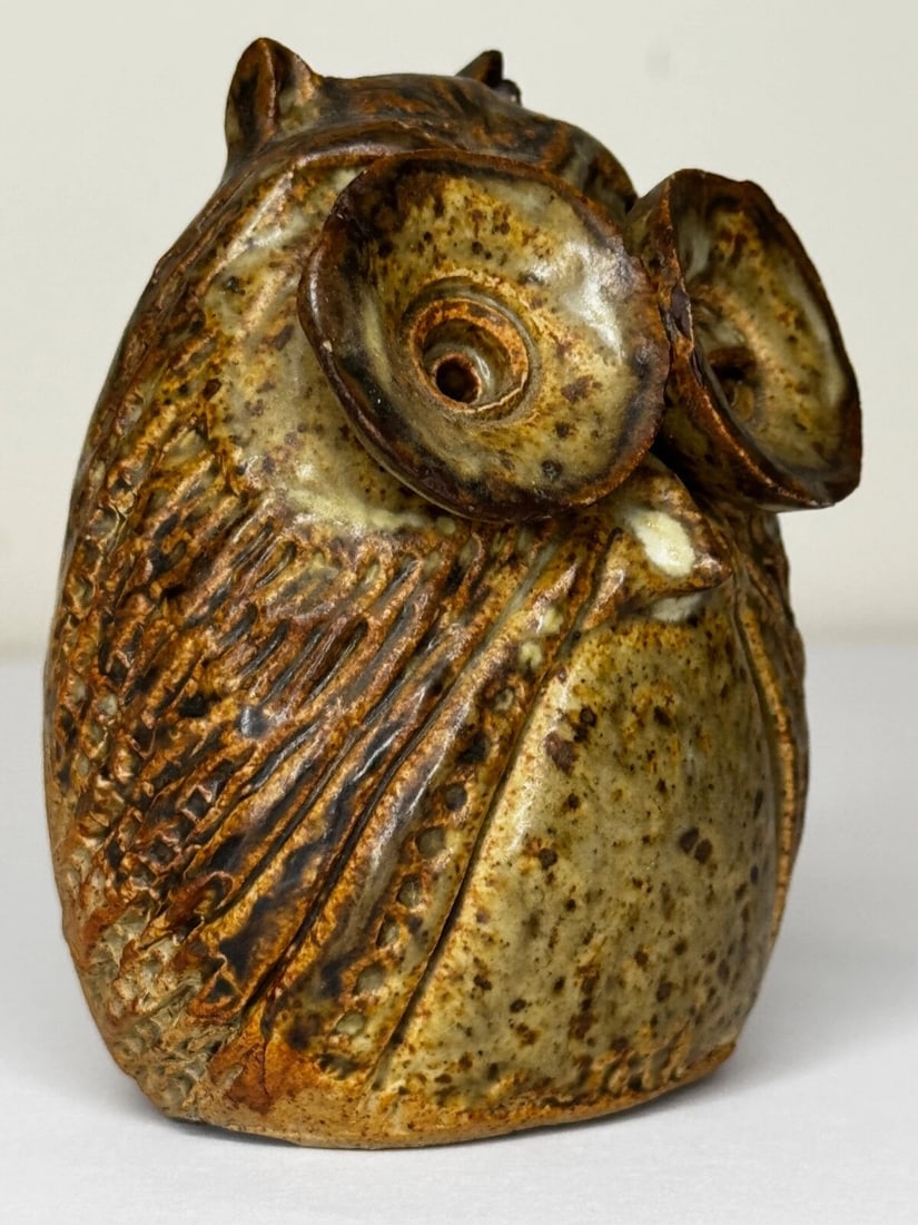 Owl Bird Surrealist Inspired Studio Pottery Sculpture - 3