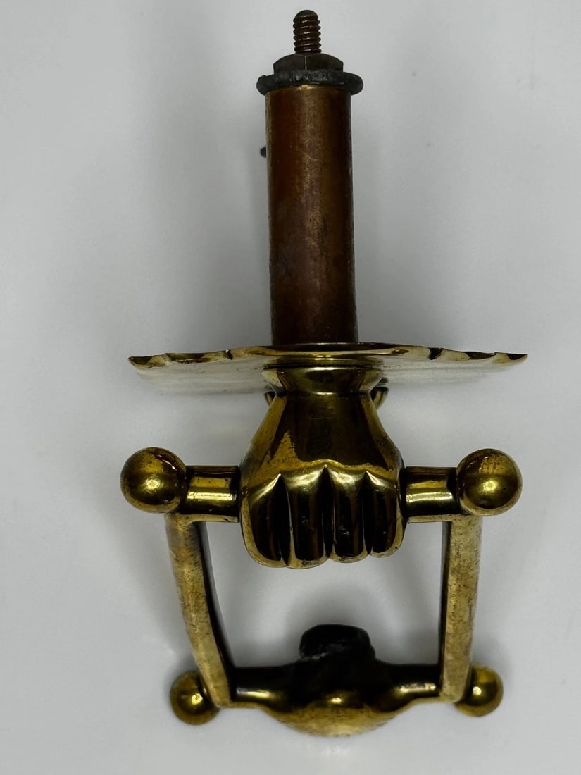Brass Doctor’s Door Knocker Hand Holding Bar & Scallop Shell Near Highgrove - 4