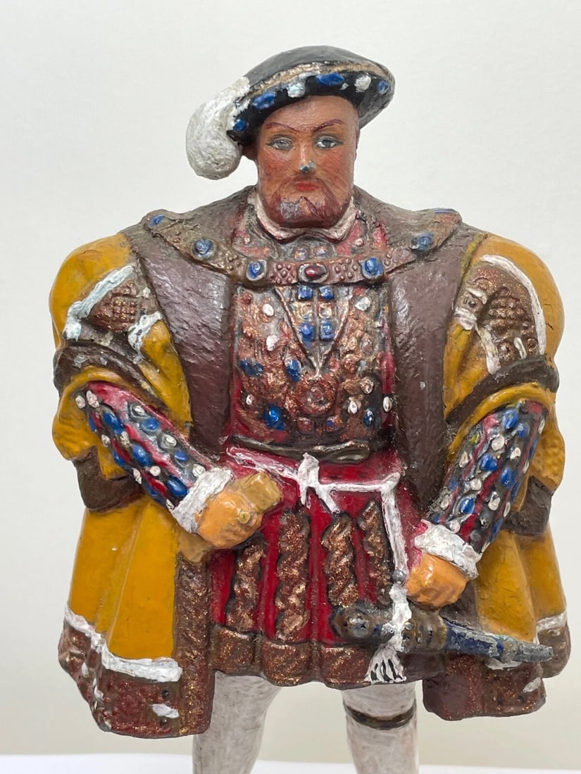 Historic Hand Painted Lead Figure of Tudor English King Henry VIII Sculpture - 2