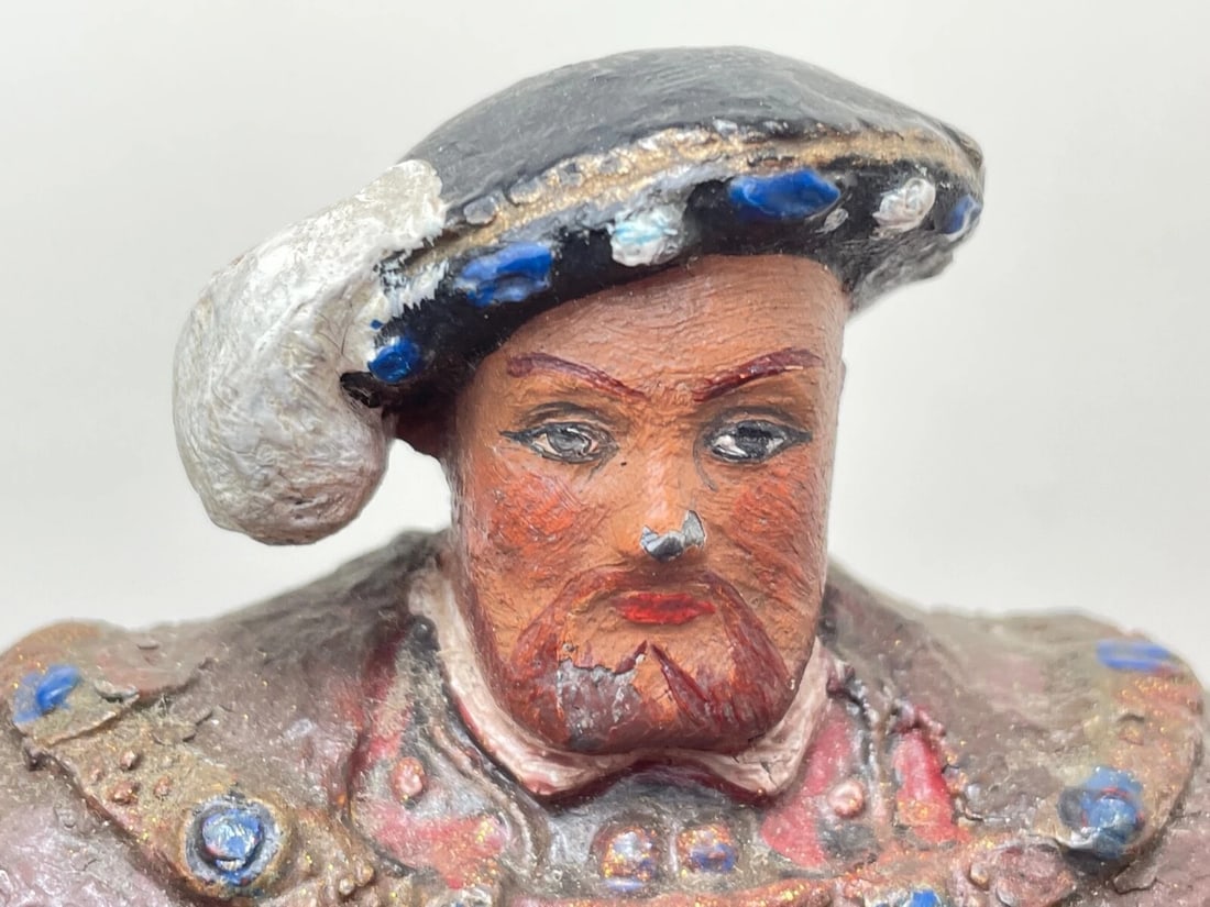 Historic Hand Painted Lead Figure of Tudor English King Henry VIII Sculpture - 5