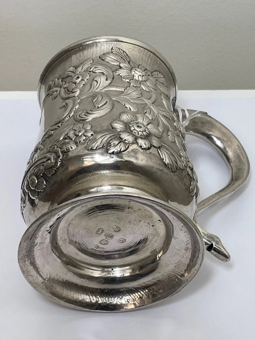 18th Century Sterling Silver Gilded Tankard C1774 By John Langlands Newcastle - 3