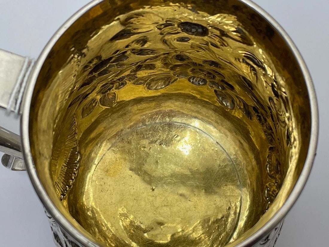 18th Century Sterling Silver Gilded Tankard C1774 By John Langlands Newcastle - 5