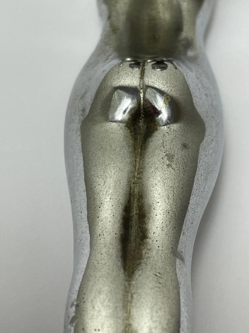British Art Deco Original Nubile Chrome Classic Car Diving Lady Mascot Sculpture - 12
