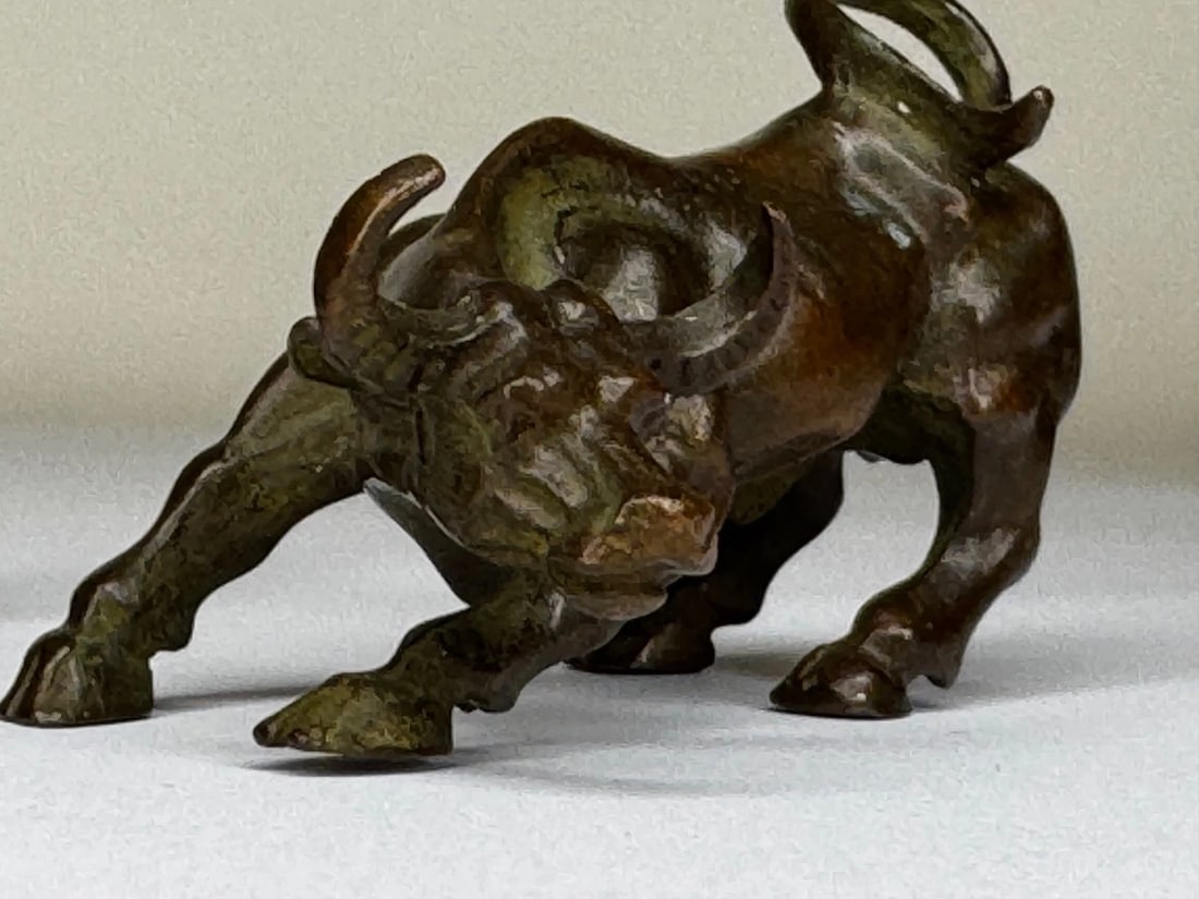 Miniature Set Chinese Qing Dynasty Bronze Water Buffalo Sculptures 19th Century - 3
