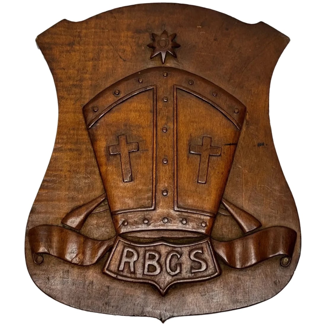 Arts & Crafts Revival Heraldic Carved Crest Rivington & Blackrod Grammar School (1 of 20)