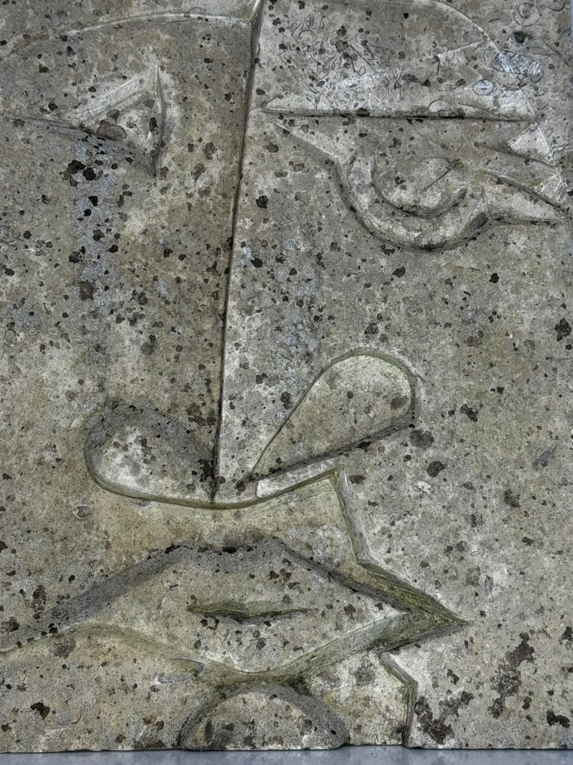 Modernist Cubist Stone Face Relief In the Manner of Picasso & John Milne School - 16