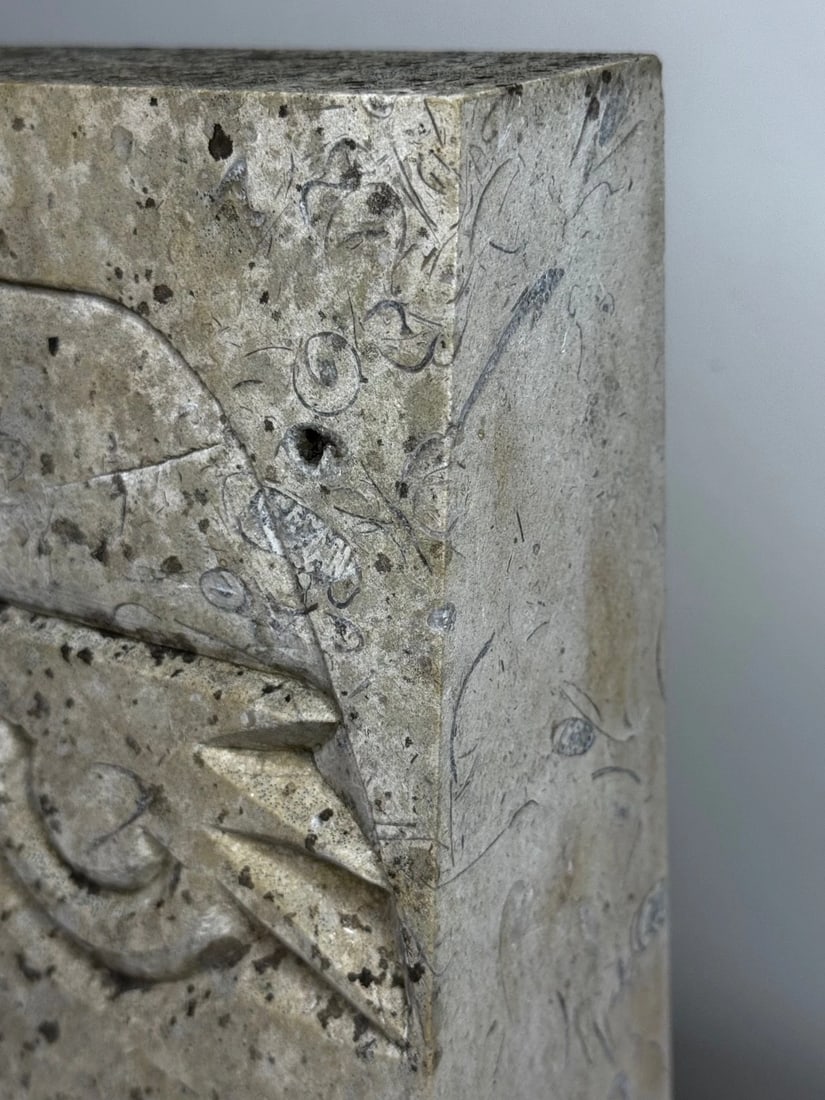 Modernist Cubist Stone Face Relief In the Manner of Picasso & John Milne School - 7