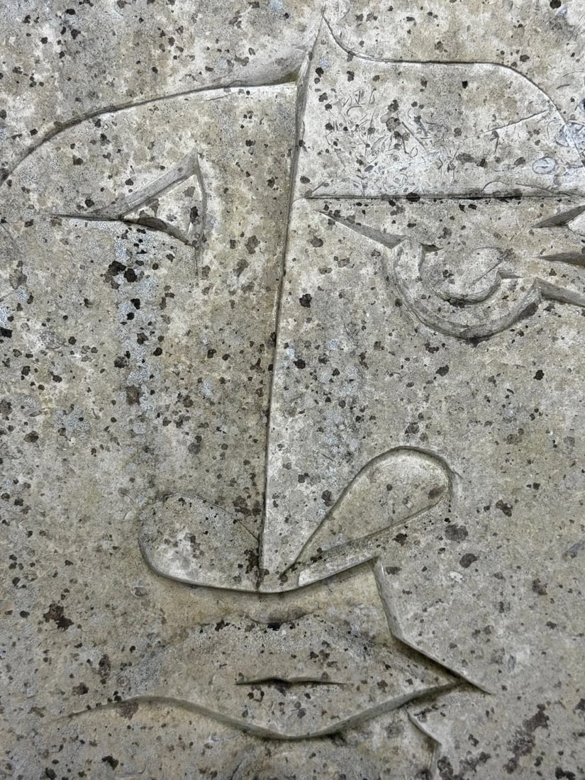 Modernist Cubist Stone Face Relief In the Manner of Picasso & John Milne School - 9