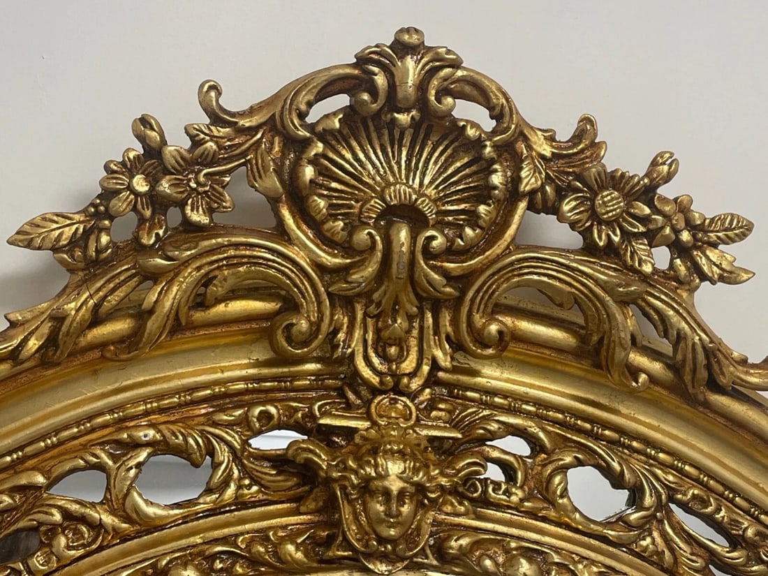 HUGE 193cm French Gilt Rococo Wall Mirror – Sphinx Masks, Napoleon III Style - 4