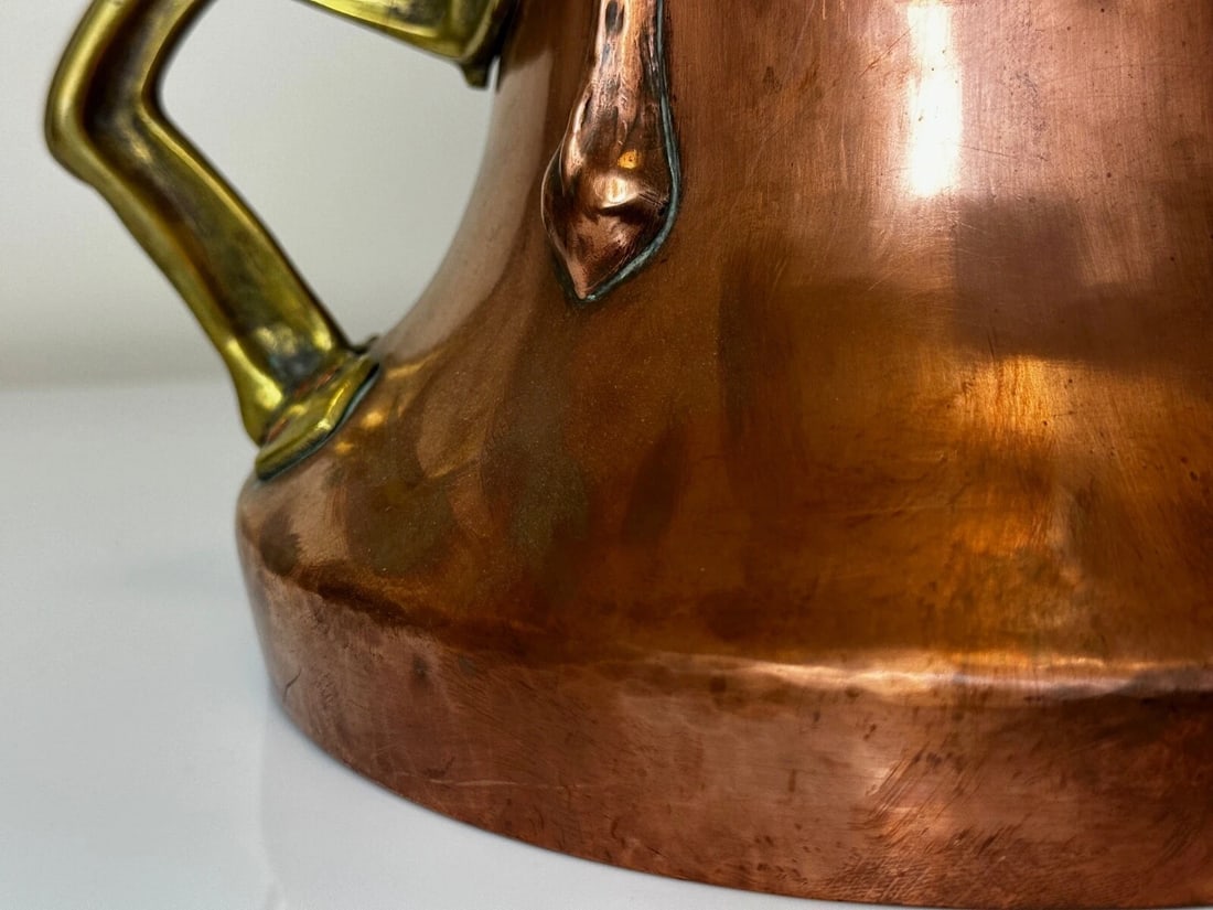 Art Nouveau 19th Century Copper With Brass Handles Floral Tulips Garden Planter - 7