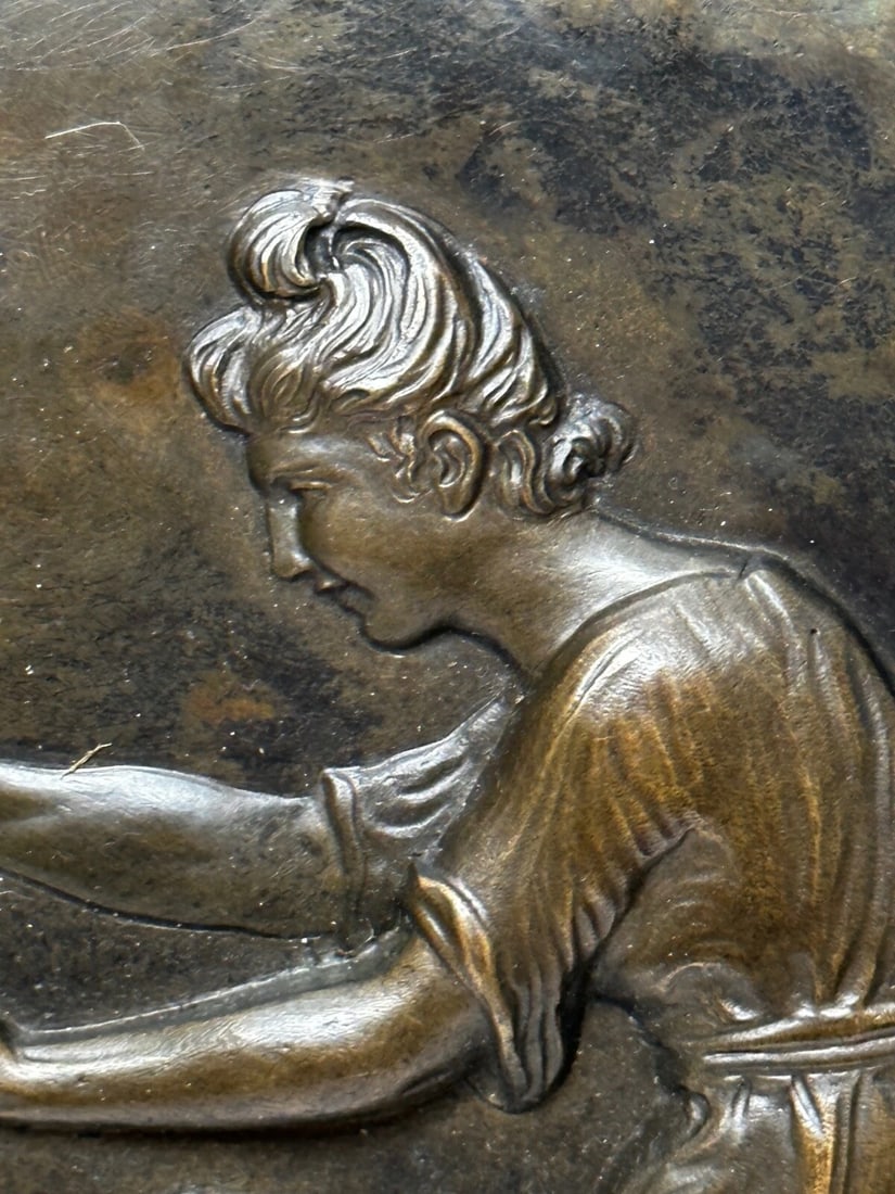 19th Century Coalbrookdale Bronze Circular Plaque Mother Holding Her Child - 11