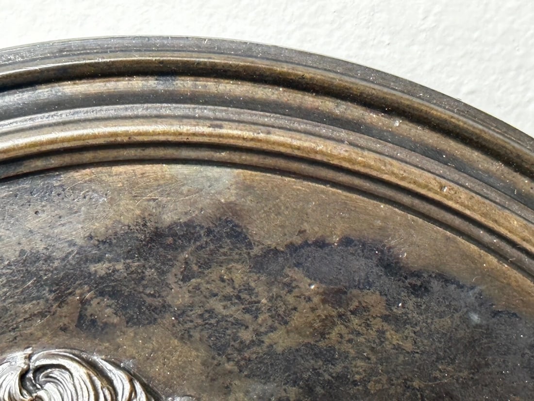 19th Century Coalbrookdale Bronze Circular Plaque Mother Holding Her Child - 12