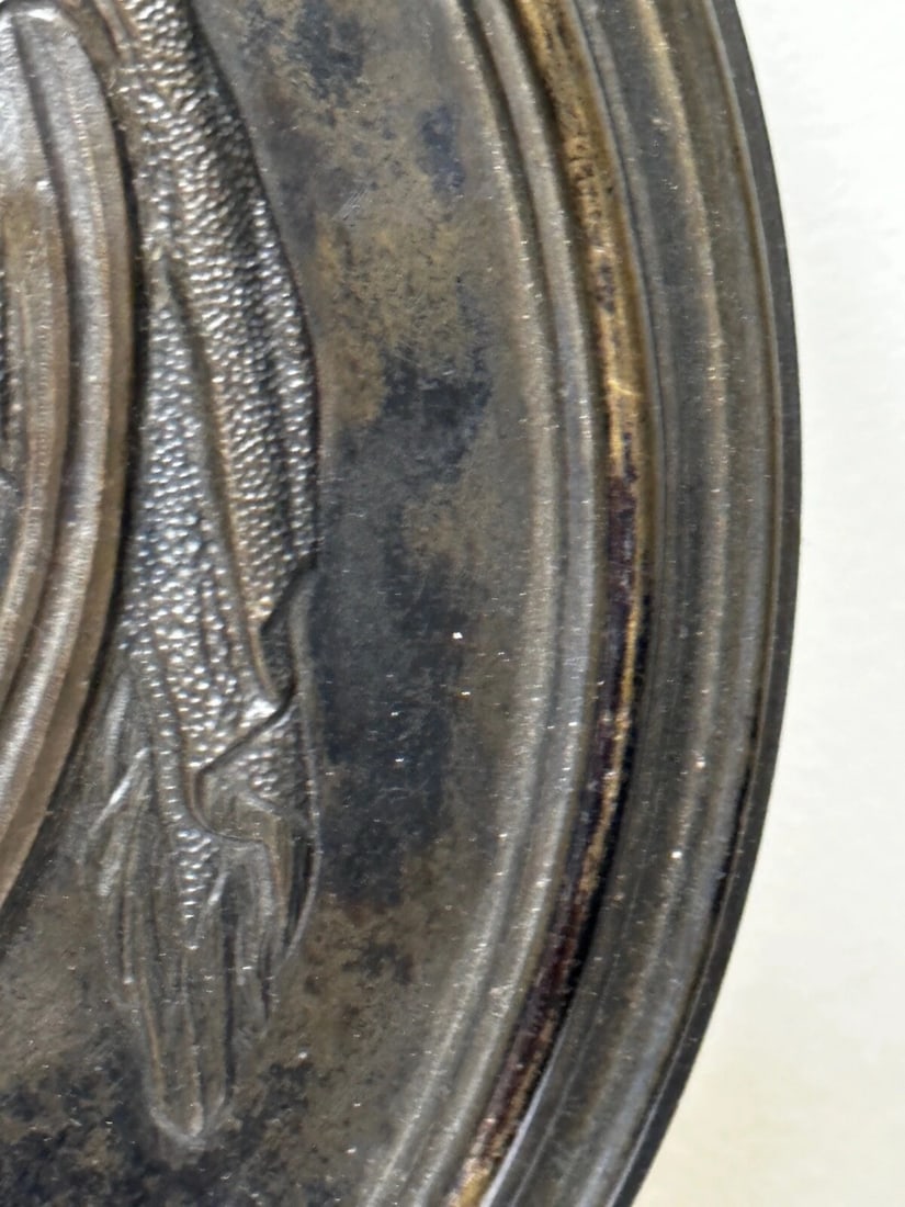 19th Century Coalbrookdale Bronze Circular Plaque Mother Holding Her Child - 13