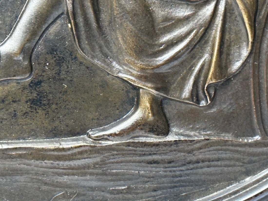 19th Century Coalbrookdale Bronze Circular Plaque Mother Holding Her Child - 9