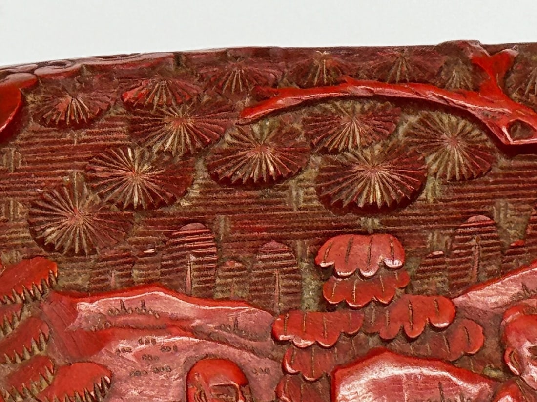 Trinket Box Chinese Qing Dynasty 19th Century Cinnabar Lacquered Enamel Small - 6