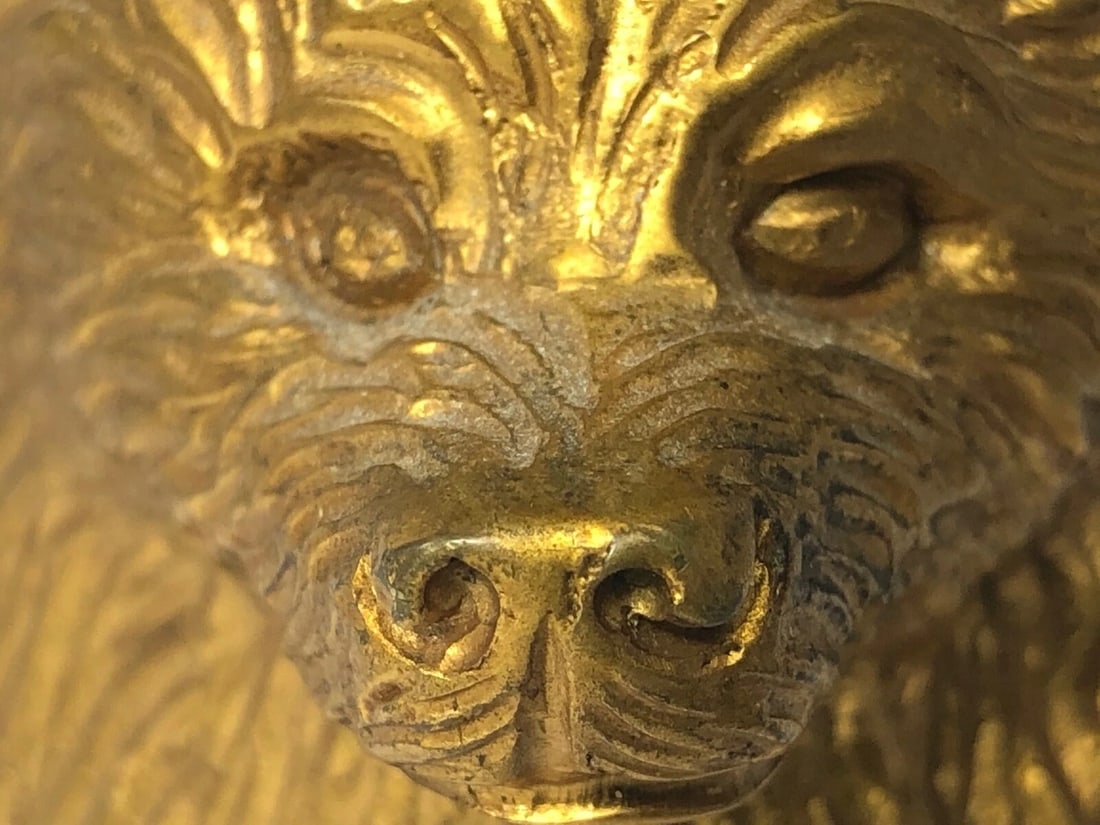Antique Art Deco Gilt Bronze Spitz Dog Animal Car Mascot Signed A G Ward - 4
