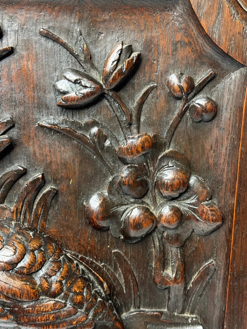 Exceptional Victorian Carved Hunting Panel Pugin Design Grouse in Wetlands - 8