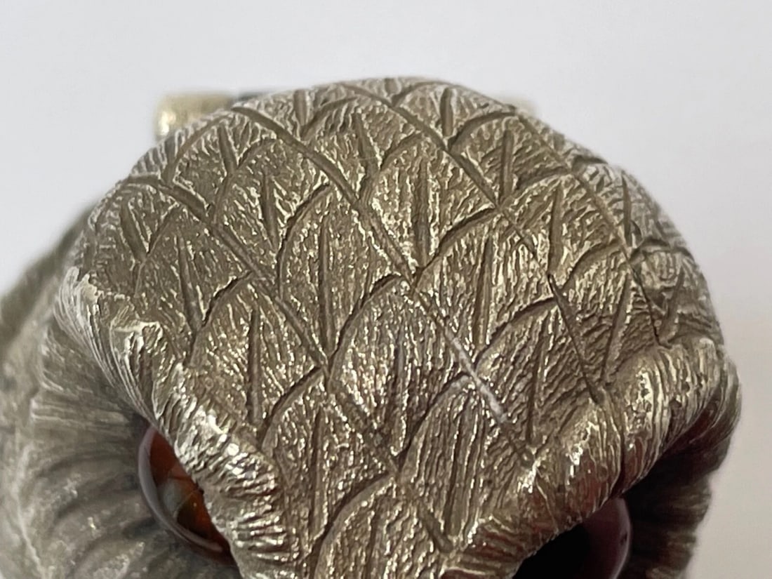 Victorian Revival Decorative Small Owl Mustard Pot Silver Plate After George Fox - 5