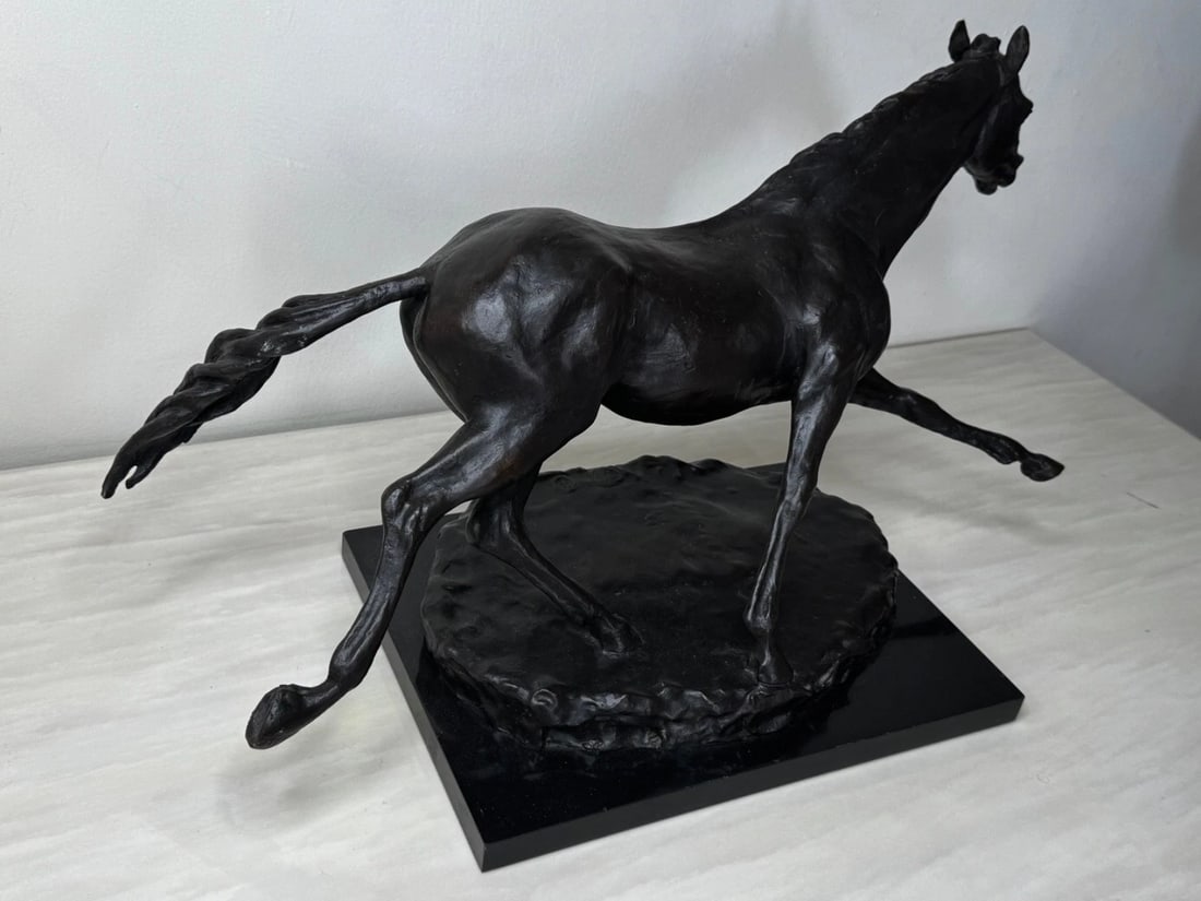 Equestrian Bronze Masterpiece of Motion Galloping Horse by Enzo Plazzotta No 6/9 - 11