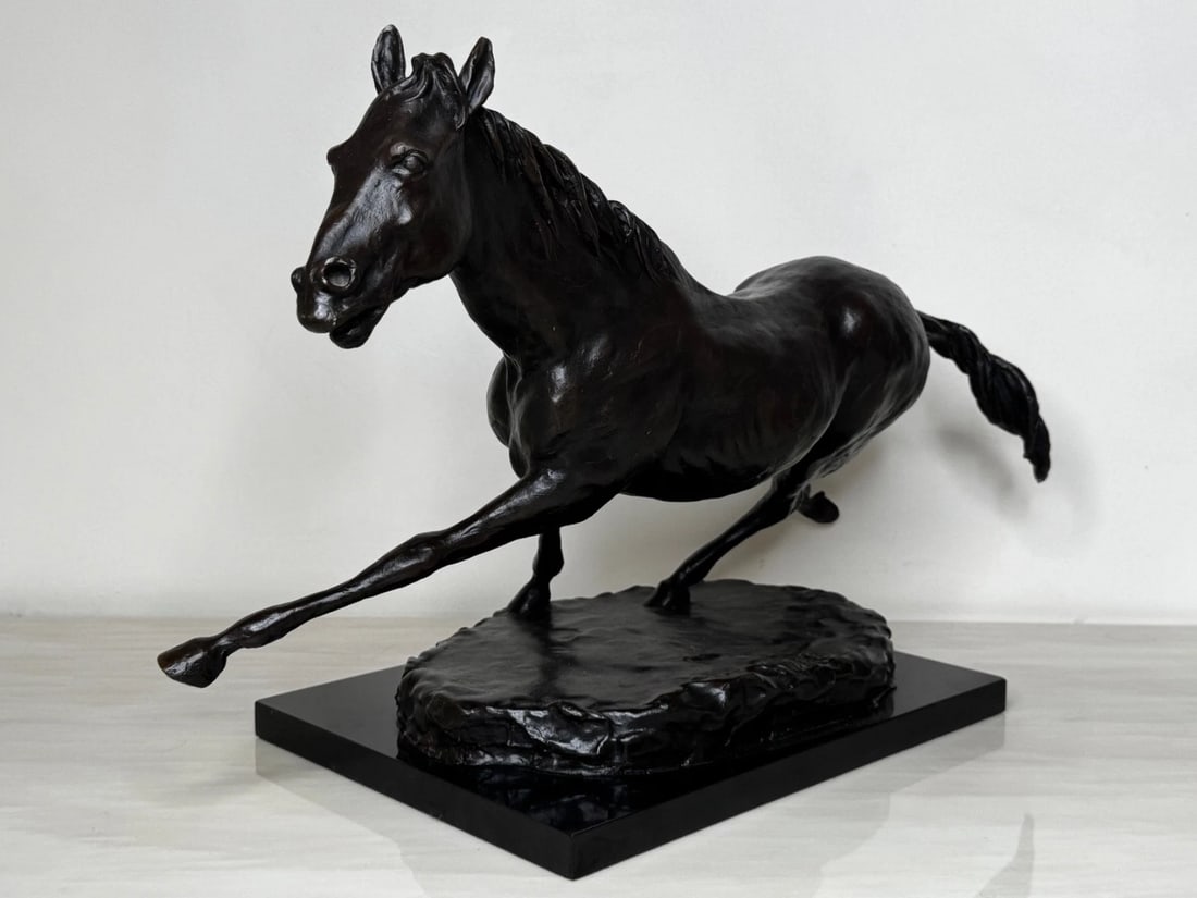 Equestrian Bronze Masterpiece of Motion Galloping Horse by Enzo Plazzotta No 6/9 - 19