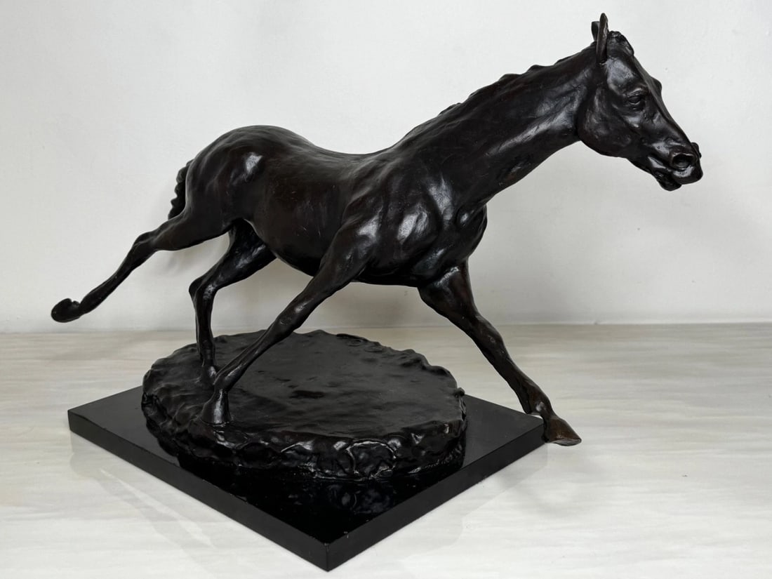 Equestrian Bronze Masterpiece of Motion Galloping Horse by Enzo Plazzotta No 6/9 - 2