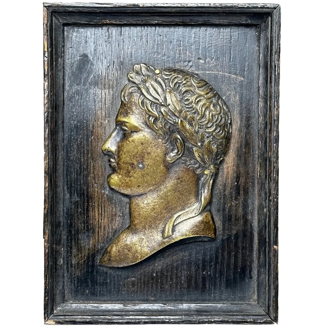 French 19th Century Napoleon Wearing Laurel Wreath Crown Wall Sculpture (1 of 20)