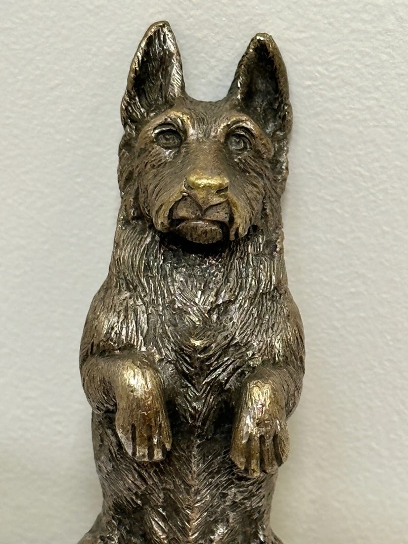 Small Antique Asprey Bronze Begging Scottie Dog Caesar Classic Car Mascot - 16