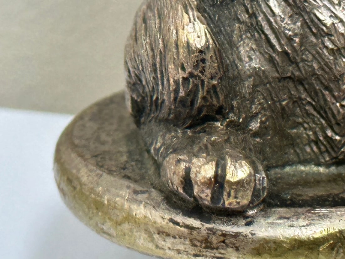Small Antique Asprey Bronze Begging Scottie Dog Caesar Classic Car Mascot - 19