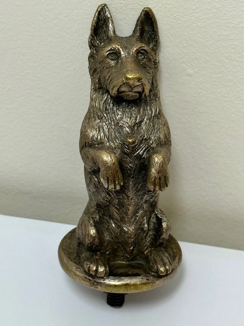 Small Antique Asprey Bronze Begging Scottie Dog Caesar Classic Car Mascot - 5