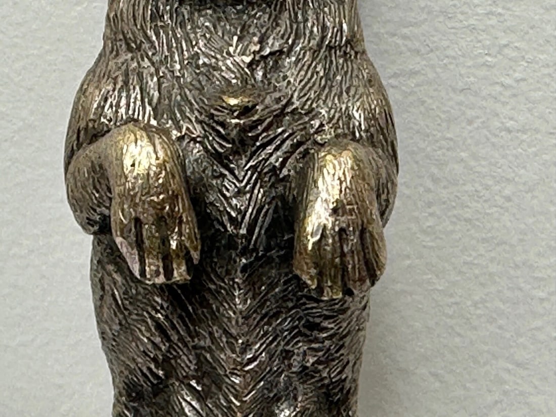 Small Antique Asprey Bronze Begging Scottie Dog Caesar Classic Car Mascot - 7