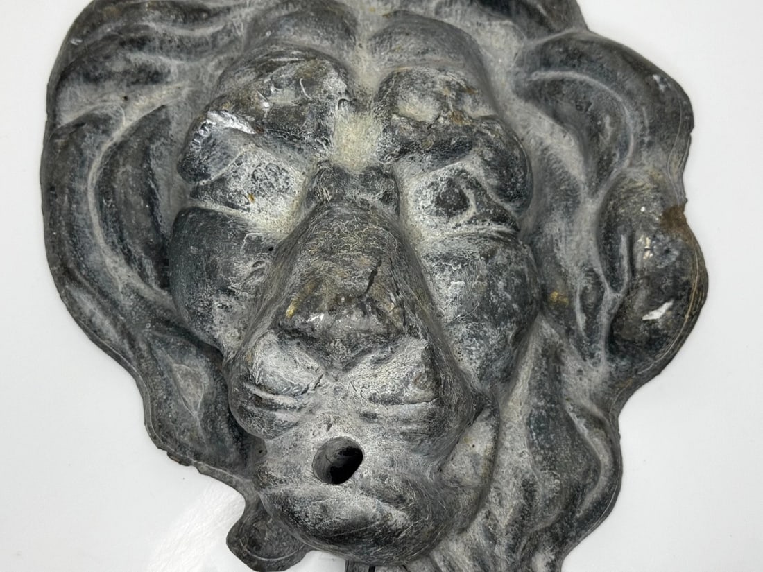 British Victorian Renaissance Revival Lead Lion Fountain Spout Finial Sculpture - 2