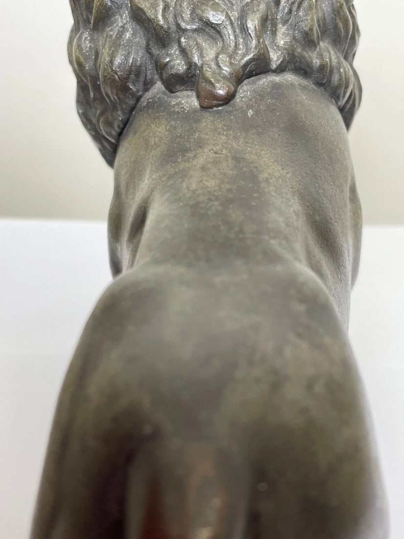 Impressive Antique Victorian Bronze Small Model Lion Sculpture - 11