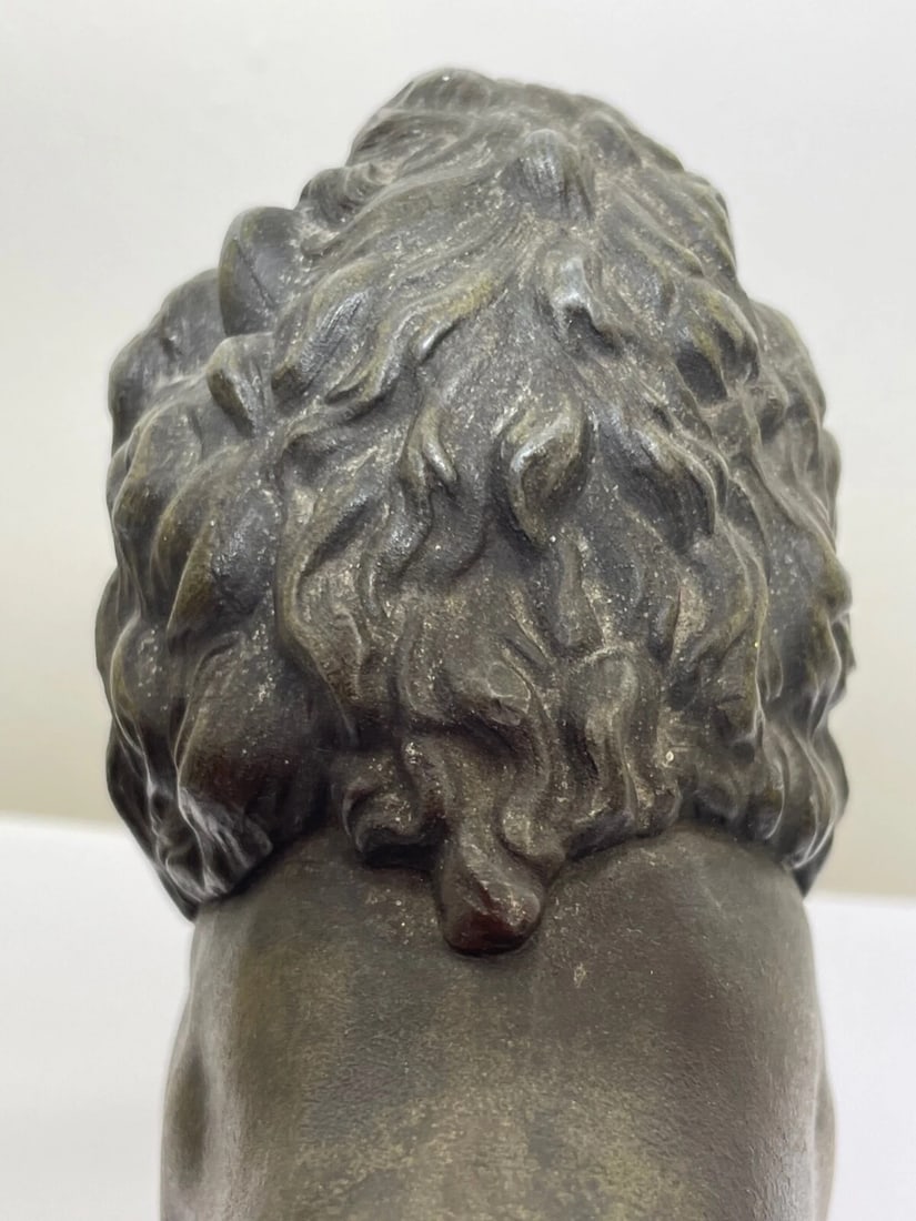 Impressive Antique Victorian Bronze Small Model Lion Sculpture - 12