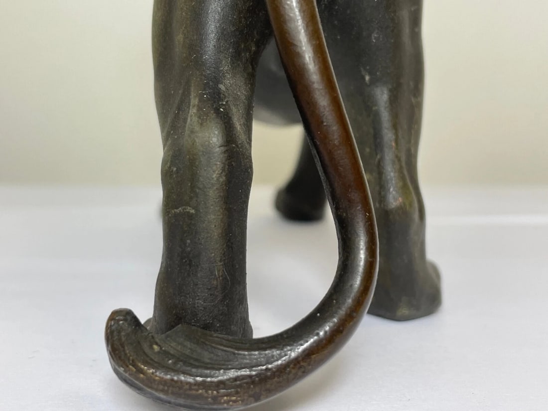 Impressive Antique Victorian Bronze Small Model Lion Sculpture - 13