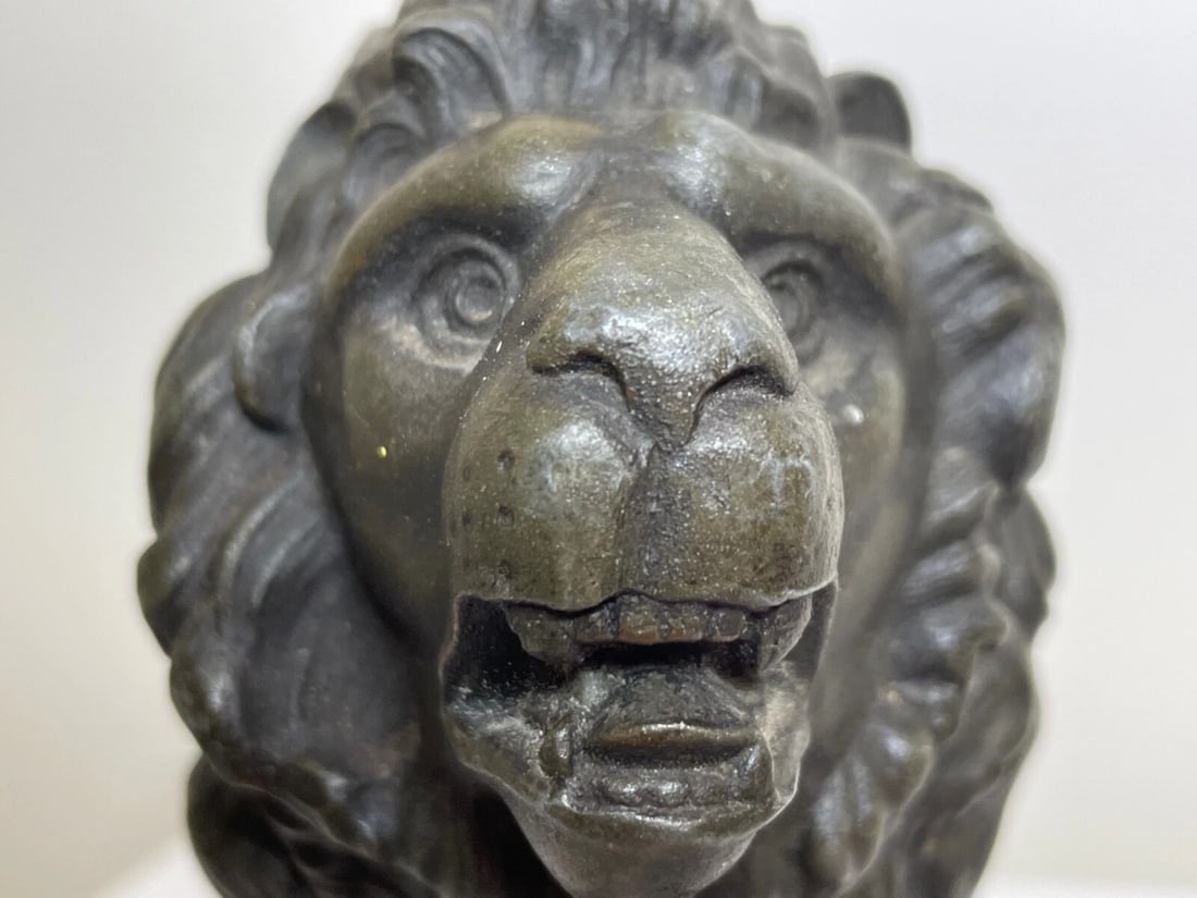Impressive Antique Victorian Bronze Small Model Lion Sculpture - 14
