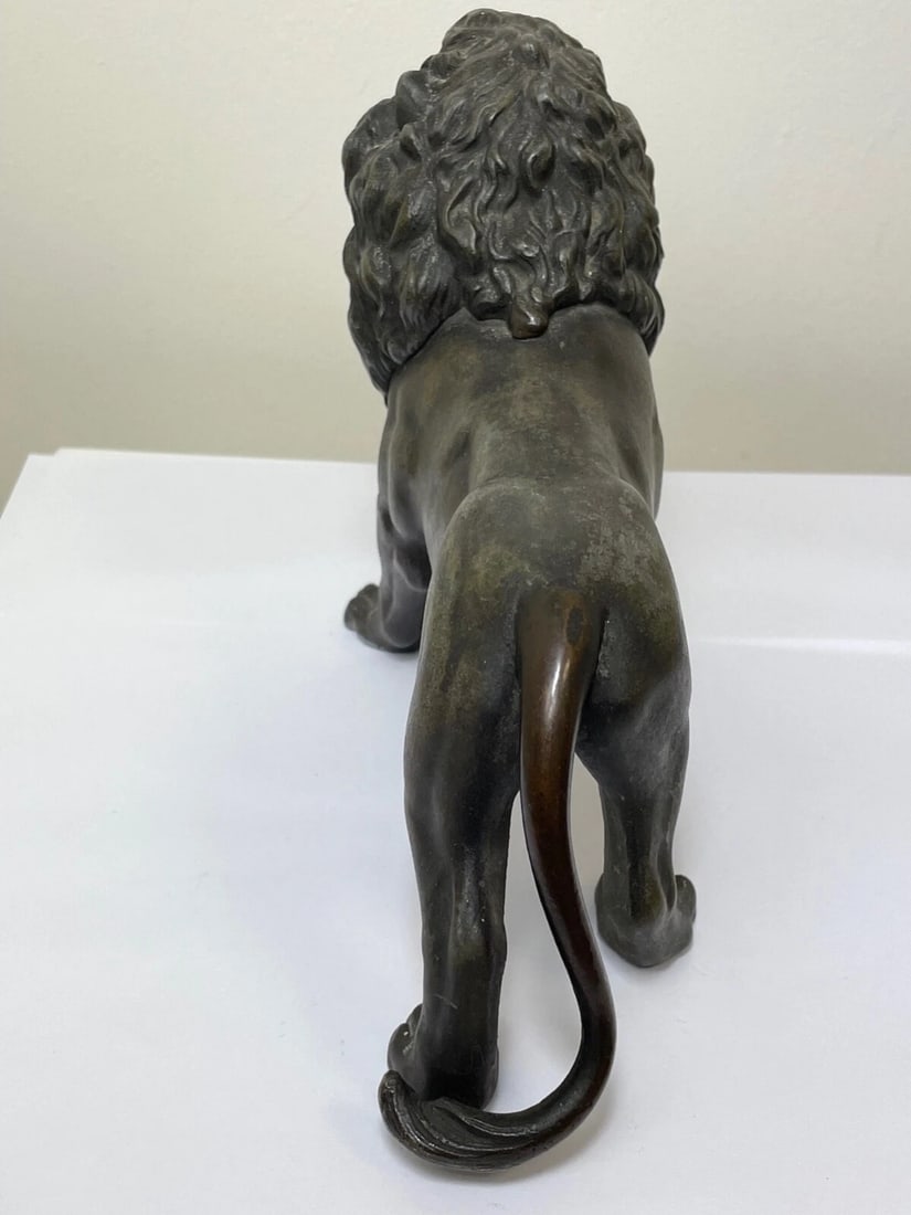 Impressive Antique Victorian Bronze Small Model Lion Sculpture - 9