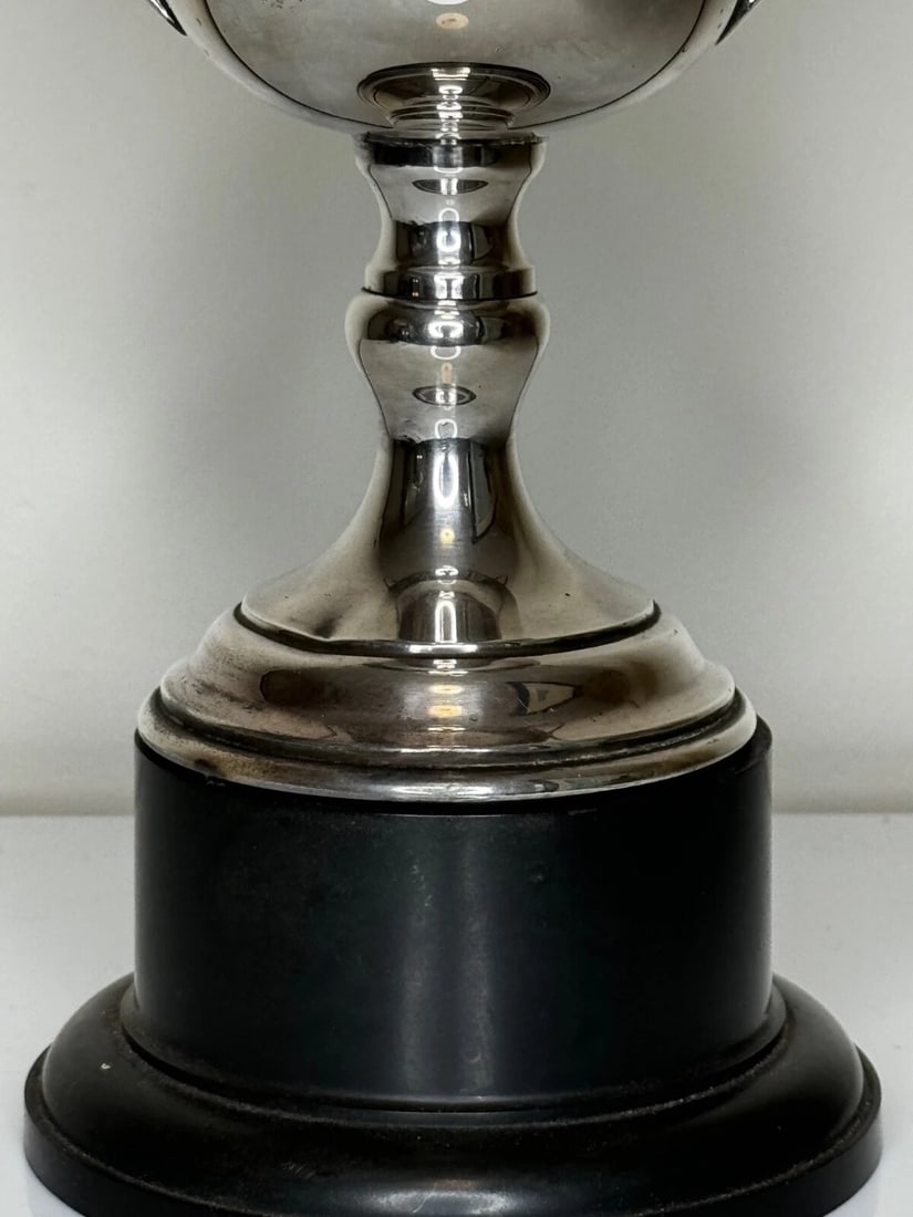 British Hallmarked Silver Plate Round Sporting Pigeon Racing Trophy Winners Cup - 7
