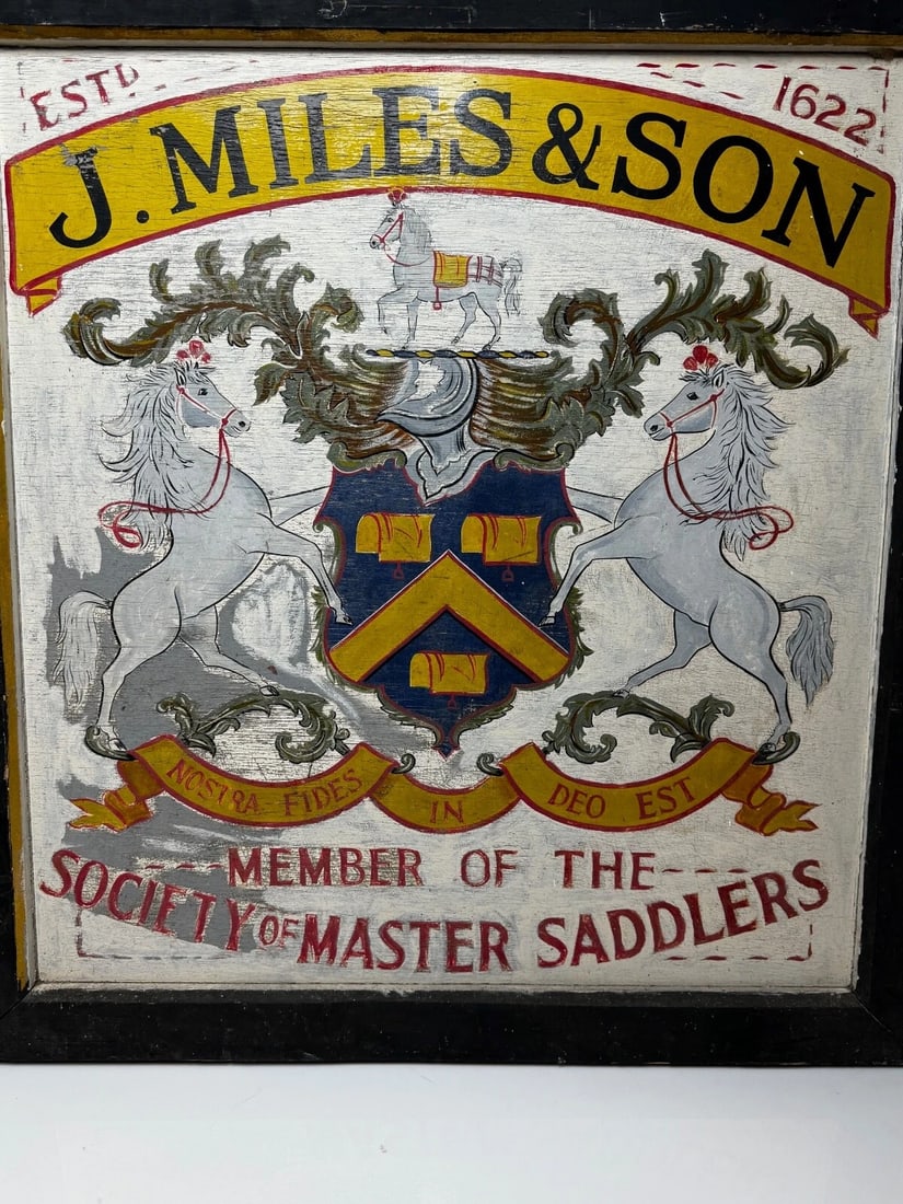 Equestrian Heraldic Trade Shop Sign J.Miles & Son-Master Saddlers-Dorchester - 7