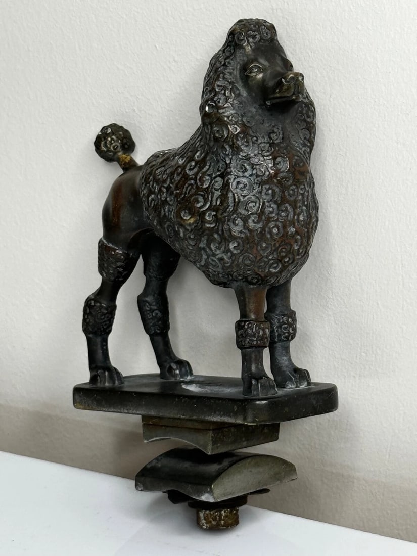 Beautiful Cute Mid Century Bronze Poodle Dog Animal Classic Mascot Sculpture - 2