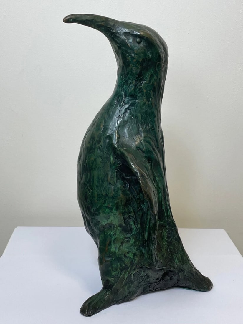 Patinated Bronze Model Of Aquatic Flightless Penguin Sculpture - 5