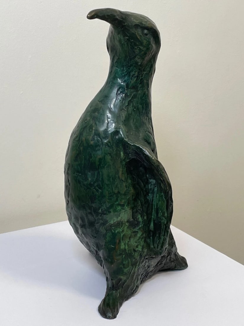 Patinated Bronze Model Of Aquatic Flightless Penguin Sculpture - 9