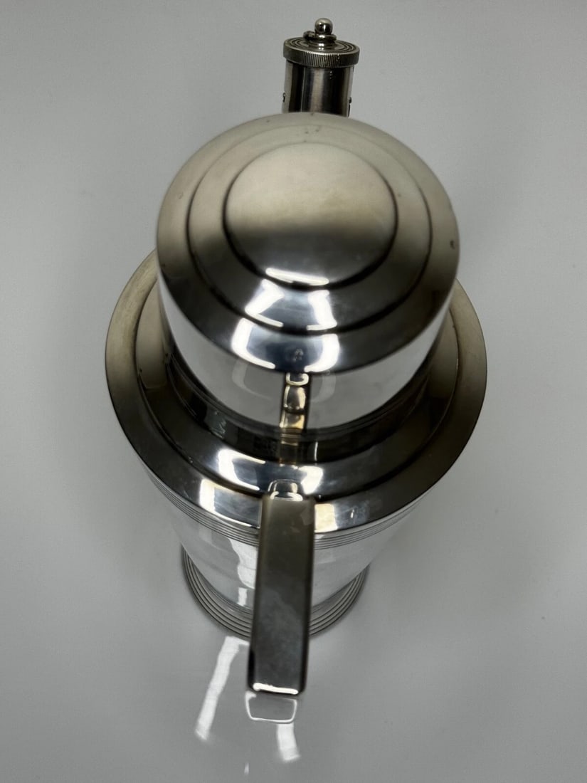 Silver Plate Mappin & Webb Art Deco Cocktail Shaker Designed By Keith Murray - 12