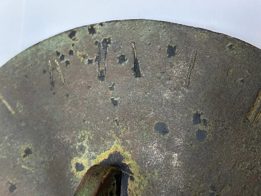 English Georgian Architectural Bronze Garden Round Sundial Top With Gnomon - 13