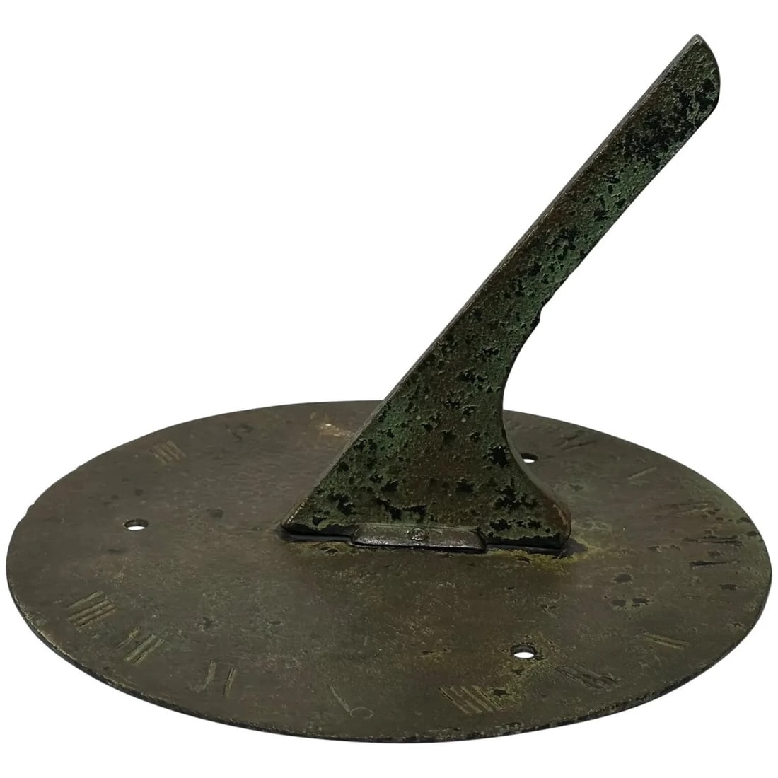 English Georgian Architectural Bronze Garden Round Sundial Top With Gnomon (1 of 20)