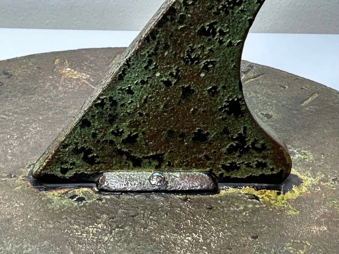 English Georgian Architectural Bronze Garden Round Sundial Top With Gnomon - 8