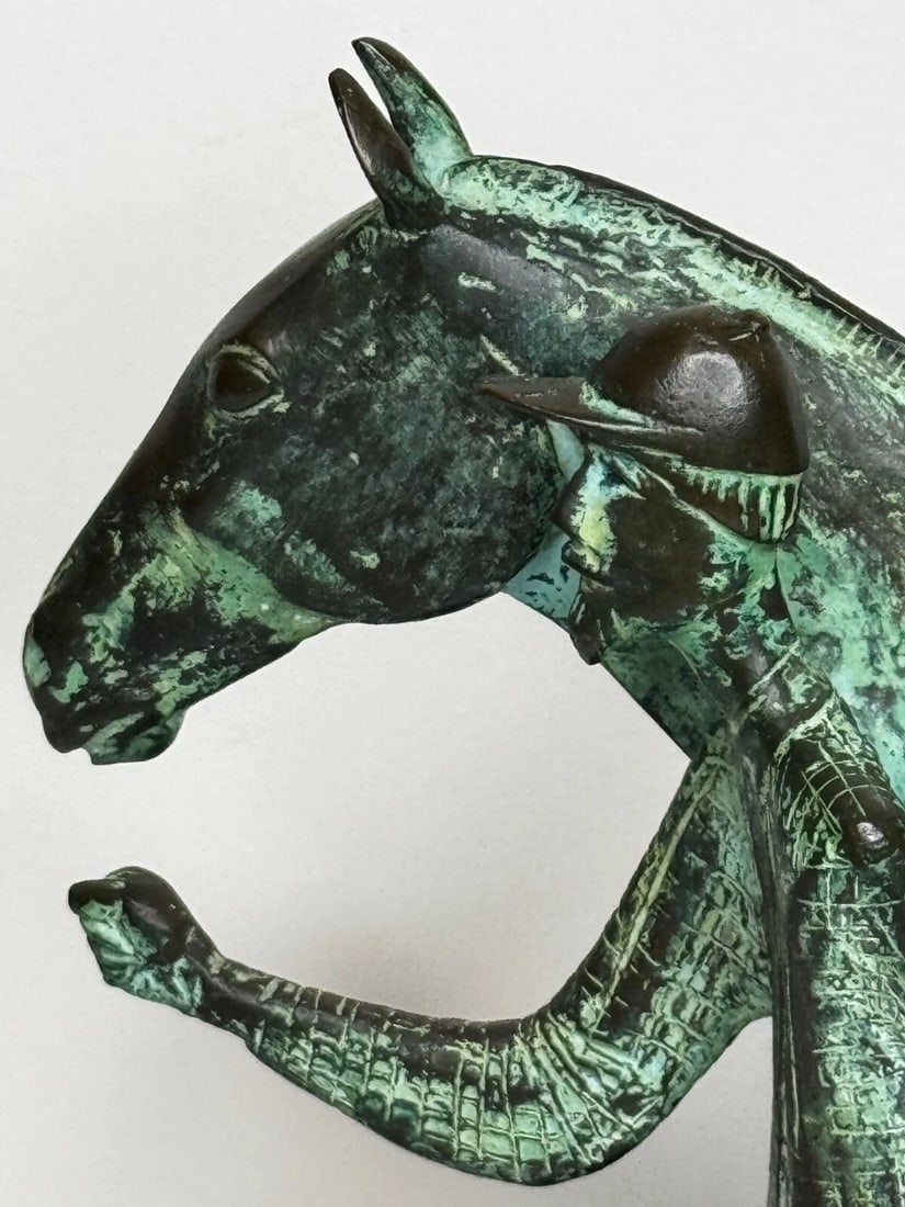Bronze Race Horse & Jockey Group With Stable Hands Sculpture Attributed Carybé - 12