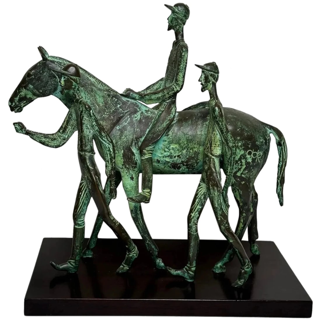 Bronze Race Horse & Jockey Group With Stable Hands Sculpture Attributed Carybé (1 of 20)