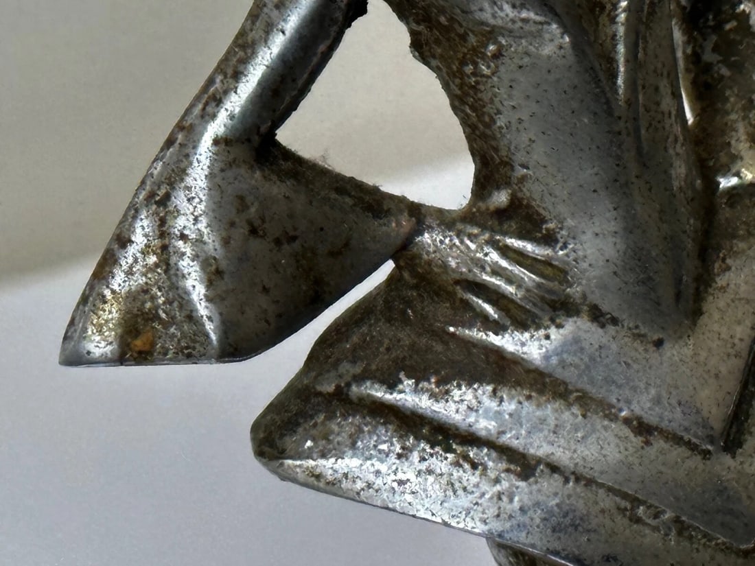 Original Art Deco British Chromed Bronze Lady Dancer Car Mascot Figurine - 11