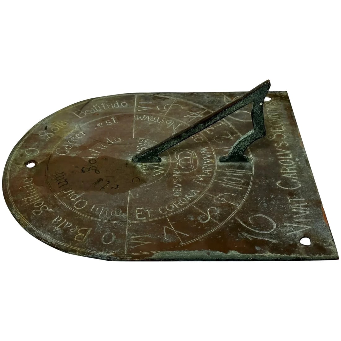 17th Century Bronze Garden Sundial Plate Gnomon Timepiece King Charles II Lives (1 of 20)