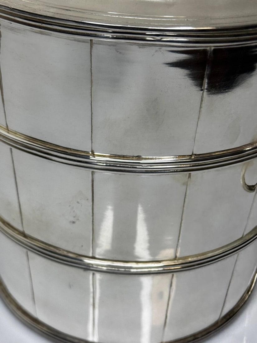 Set Regency Revival Style Lion Barrel Silver Plate Xmas Champagne Bucket Coolers - 12
